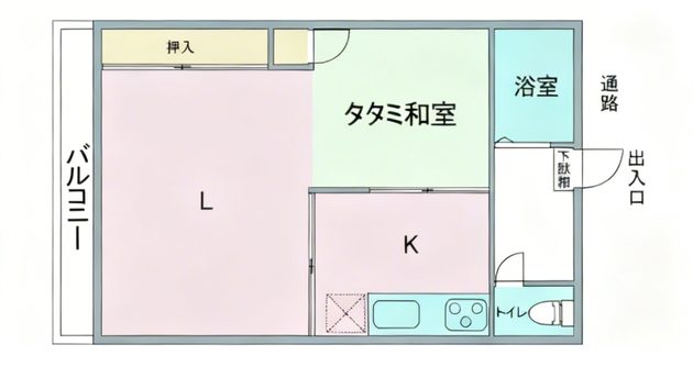 101・102・201・202号室 間取り図